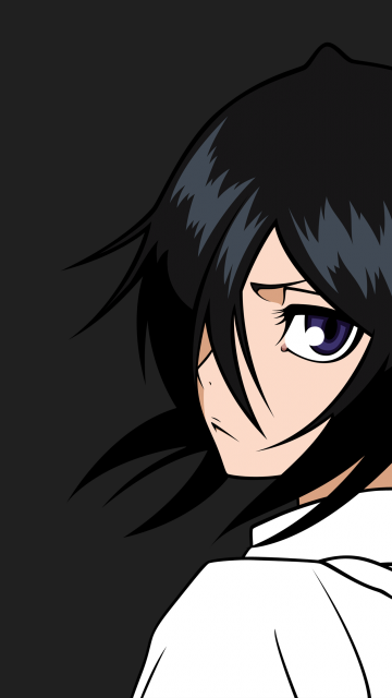 Rukia Kuchiki, Minimalist, Bleach, Dark background