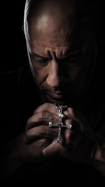 Vin Diesel as Dominic Toretto, AMOLED, Fast X, 2023 Movies, Black background