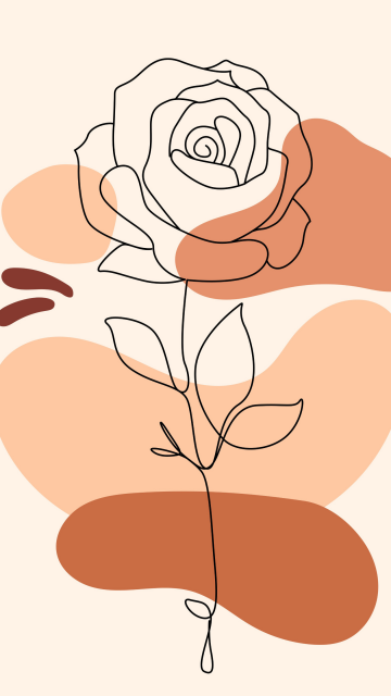 Rose flower, Boho art, Minimalist, Old Lace, 5K, Abstract flower, Simple