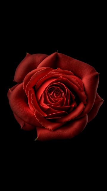 Red flower, Red Rose, Black background, 5K, 8K