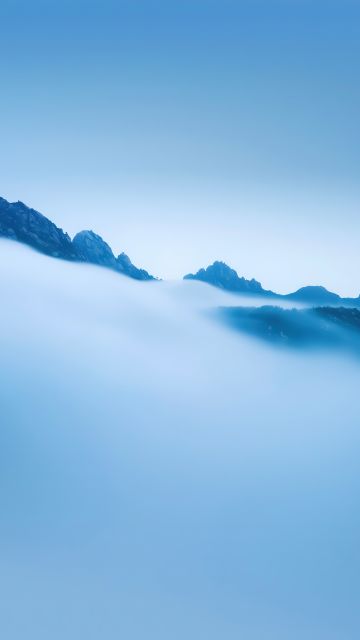 Above clouds, Mountains, Mist, Fog, HONOR Magic Vs, Stock