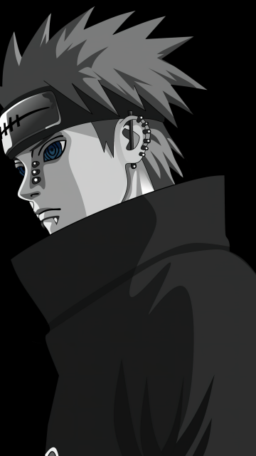 Yahiko, Pain, Naruto, Black background, 5K, Minimalist