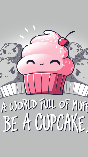Muffins, Cupcake, Kawaii cupcake, Cute quotes, Pink, Grey background, 5K, 8K, Meme