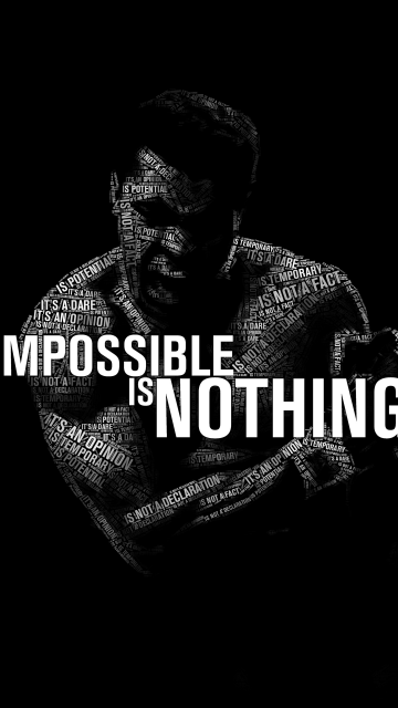 Muhammad Ali, Boxer, Nothing is Impossible, Black background, 5K, 8K, Popular quotes, Boxing