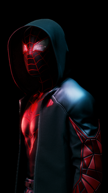 Spider-Man: Miles Morales, PlayStation 5, PlayStation 4, PC Games, 5K, Black background, Spiderman