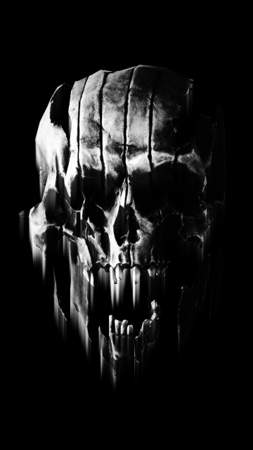 Skull, Black, Monochrome, 5K, AMOLED, Black and White