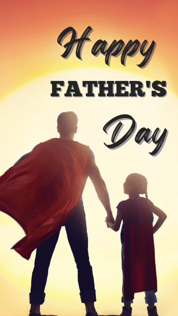 Happy Fathers Day, Dad - Daughter, Superman, Supergirl, Superheroes, Sun, 5K