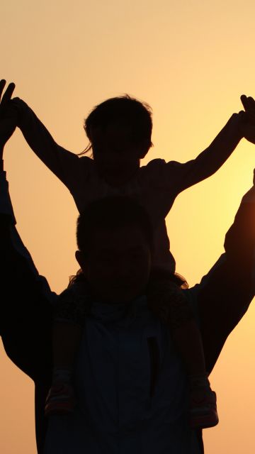 Dad - Daughter, Sunset, Silhouette, Happy Fathers Day, 5K