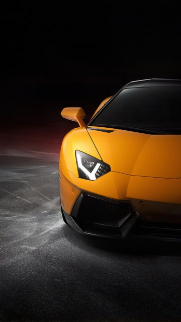 Lamborghini Aventador, Yellow cars, Sports cars, Black background