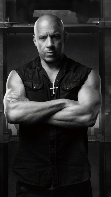 Vin Diesel as Dominic Toretto, Fast X, 2023 Movies, Monochrome, 5K, Black and White