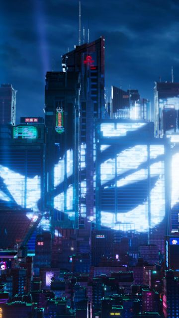 ASUS ROG, Futuristic city, Cyberpunk