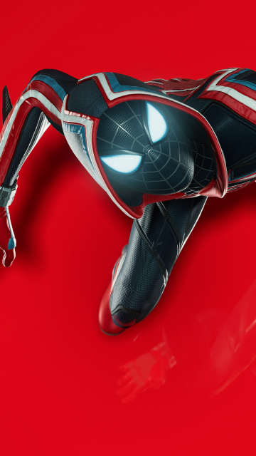 Spider-Man: Miles Morales, Red background, 5K, Spiderman