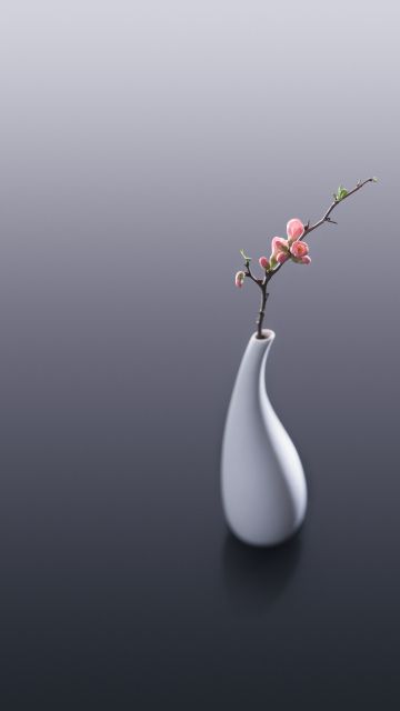 Flower vase, Flower bouquet, Monochrome, Stock, Black and White, Simple