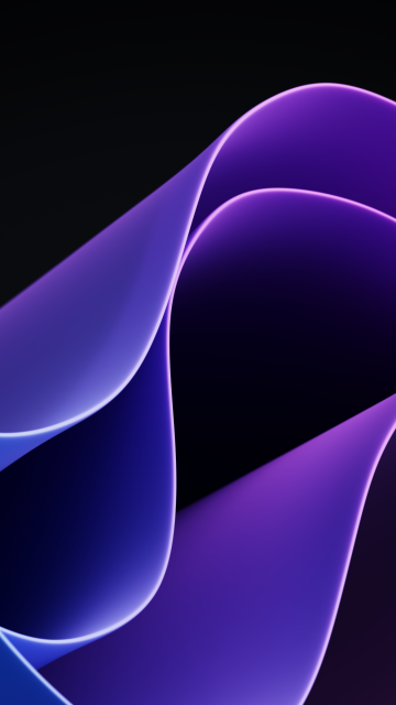 Waves, Purple, Windows 11, Dark Mode, Black background, Aesthetic