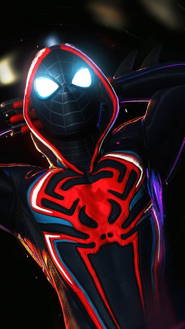 Marvel's Spider-Man: Miles Morales, Dark background, Spiderman