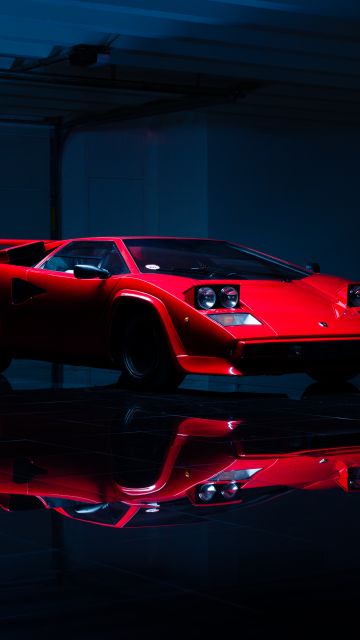 Lamborghini Countach, Classic cars, Exotic car, Dark aesthetic, 5K