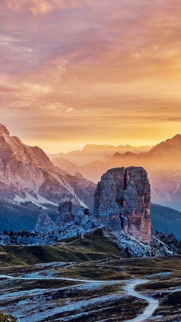 Mountains, Cinque Torri, Italy, Scenery, Sunlight