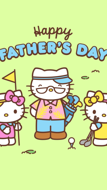 Happy Fathers Day, Hello Kitty background, 5K, Sanrio