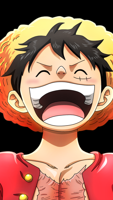 Luffy, Laughing, One Piece, 5K, Black background