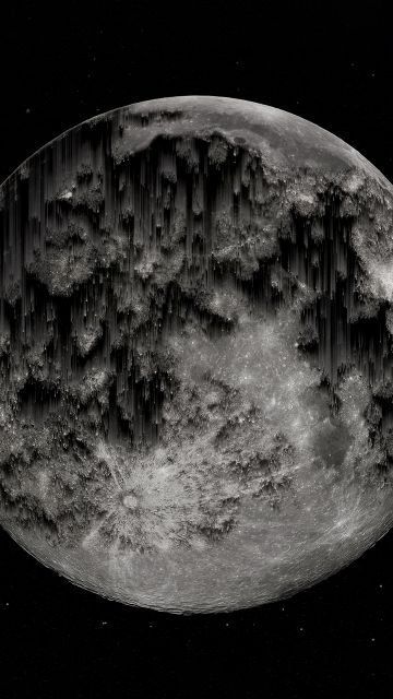 Full moon, CGI, Surreal, Outer space, 5K, Dark background