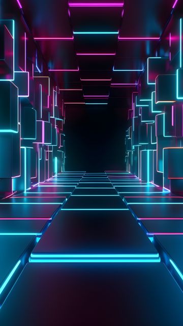 Neon Lights, 3D Render, Surreal, 5K, Neon background