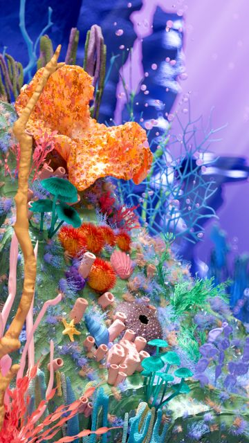 Aesthetic, Underwater, Coral reef, Digital Art, Ocean, Vibrant, Peaceful, Serene, Magical, Digital Art