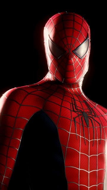 Spider-Man, AMOLED, 5K, Black background, Spiderman