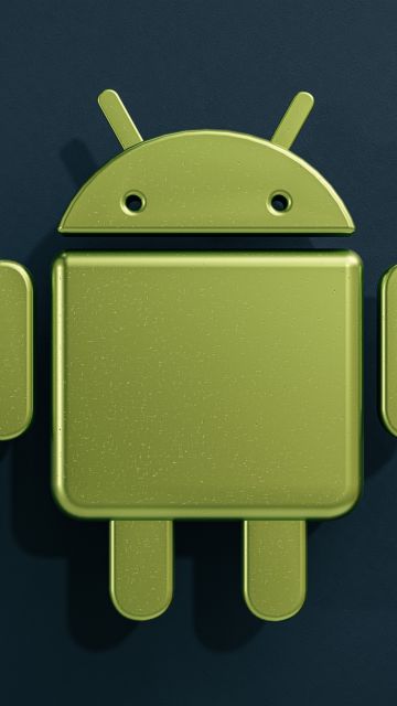 3D, Android robot, Metallic, 8K, 5K, Logo