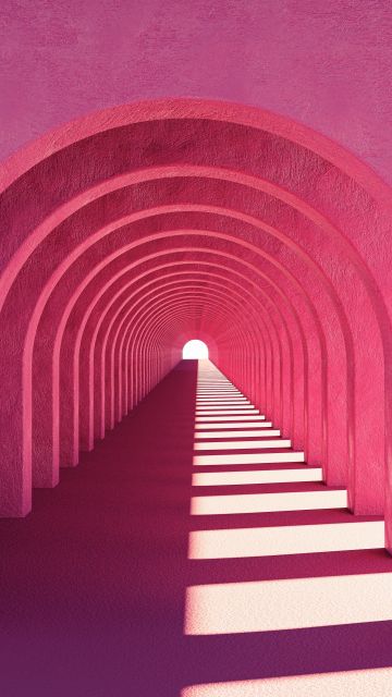 Pink aesthetic, Arches, Tunnel, 5K