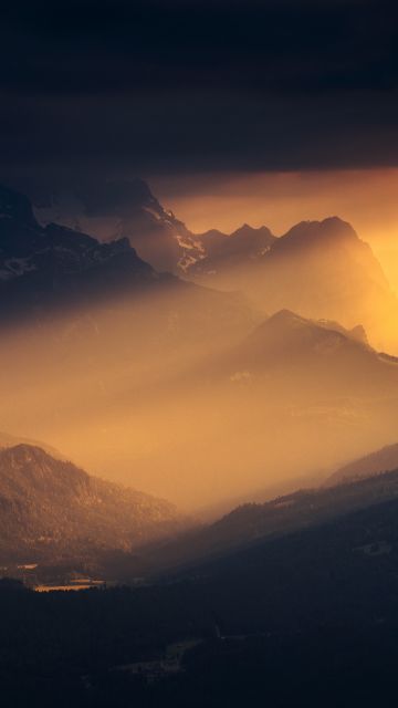 Sunlight, Bavarian Alps, Germany, 5K, Landscape, Cloudy
