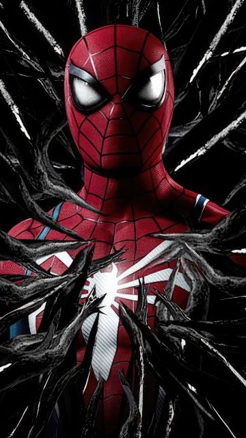 Marvel's Spider-Man 2, Venom, Black background, Spiderman