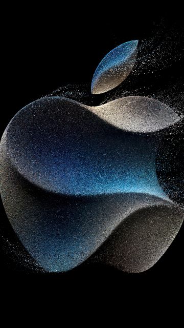 Apple logo, Apple Event, 2023, 5K, 8K, Black background, AMOLED