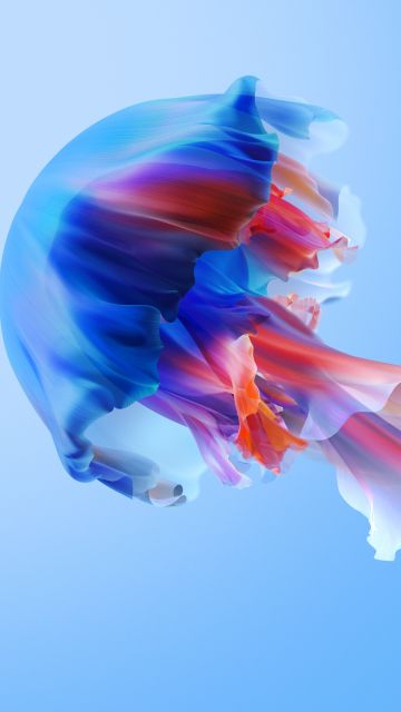 Jellyfish, Blue aesthetic, Xiaomi TV, Stock, Colorful