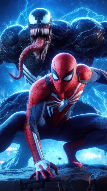 Venom, Spider-Man, Concept Art, 5K, Marvel Comics, Spiderman