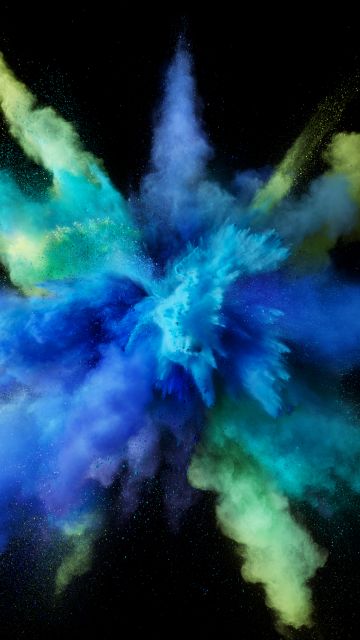 macOS Sierra, Splash, Color burst, Blue, Black background, Stock, 5K
