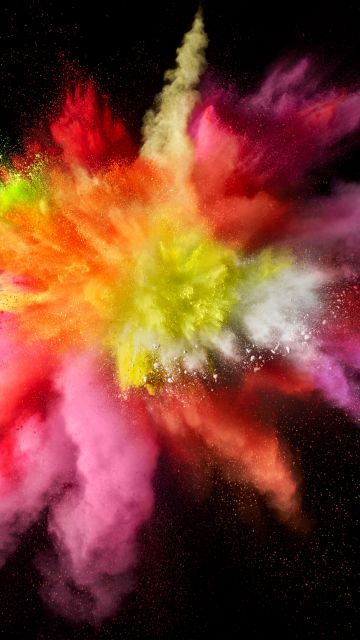 macOS Sierra, Color burst, Splash, Colorful, Black background, Stock, 5K