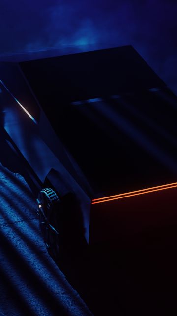 Tesla Cybertruck, Dark, Light, CGI