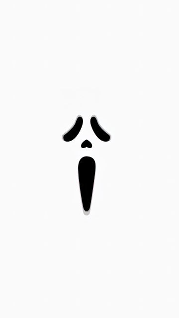 Scream, Ghostface, Minimalist, White background, 5K, Simple
