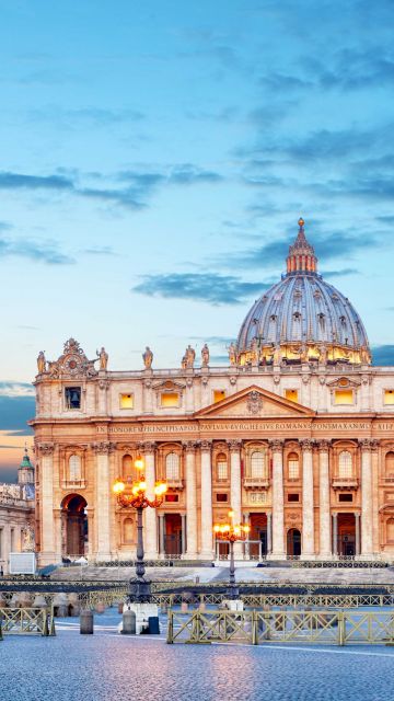 St Peter's Basilica, Vatican City, Baroque architecture, Church, 5K, Sunset, Dusk, Historical structure