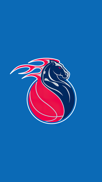 Detroit Pistons, 5K, Logo, Basketball team, Blue background