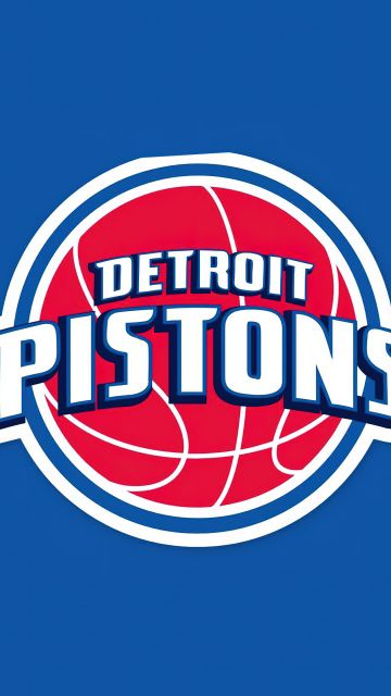 Detroit Pistons, Basketball team, Logo, 5K, Blue background
