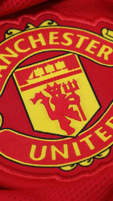 Manchester United, 5K, Red background, Football club, Logo