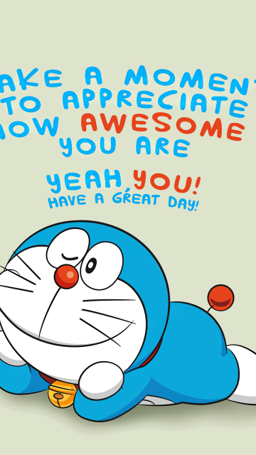Awesome, Doraemon, Have a great day, Adorable, Cartoon, 5K