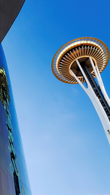 Space Needle, Windows 7, Modern architecture, Seattle, Washington, Stock