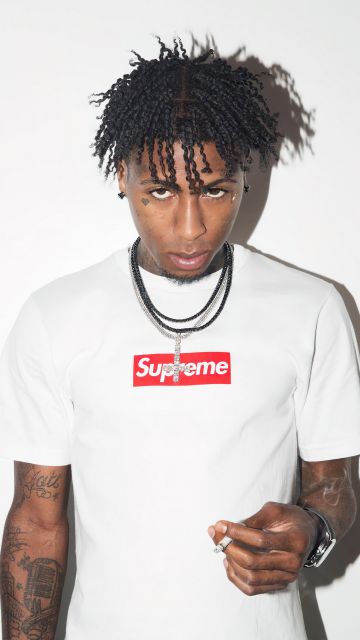 NBA YoungBoy, Supreme, American rapper, YoungBoy Never Broke Again, 5K, White background, YoungBoy