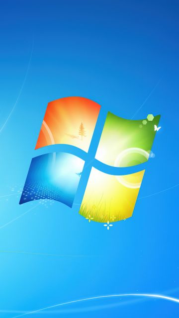 Windows 7, Official, Blue background, Windows logo