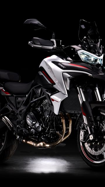 Benelli TRK 702, Adventure motorcycles, 2024, Black background, 5K, 8K