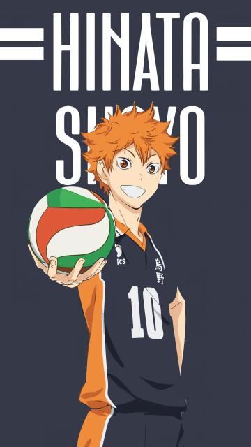 Shoyo Hinata, 8K, Minimalist, Haikyuu, Volleyball, Grey background, 5K