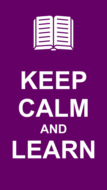 Keep Calm, Learn, Purple background, 5K, 8K, Popular quotes, Minimalist, Study