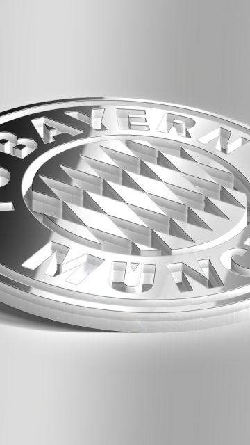 FC Bayern Munich, 3D Art, Logo, Monochrome, Football club, 5K